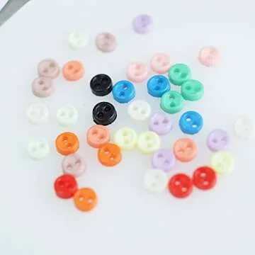 Wiosny Tiny 3mm Resin Buttons for Dolls & DIY Crafts