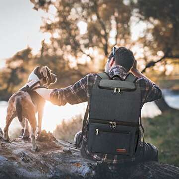 Insulated Cooler Backpack for Men Women 35 Cans - Lightweight Double Deck Lunch Backpack - Cooler Bag for Hiking, Travel, Picnics, Camping, Fishing, Outdoor -MIYCOO(25L, Blue)