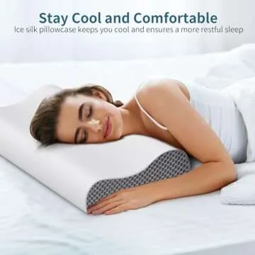 Neck Pillow Cervical Pillow for Pain Relief, Contour Memory Foam Pillows Ergonomic Pillow for Sleeping Bed Pillow Neck Support with Cooling Pillowcase Orthopedic Pillow for Side Back Stomach Sleepers
