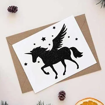 TECKWRAP Shimmer Vinyl Glitter Adhesive Craft Vinyl,1ftx5ft,Knight Black