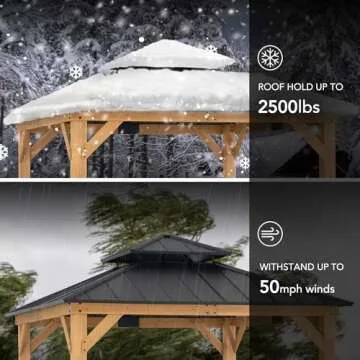 Elegant SUNJOY 11x11 ft. Wood Gazebo for Outdoor Spaces