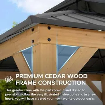 Elegant SUNJOY 11x11 ft. Wood Gazebo for Outdoor Spaces