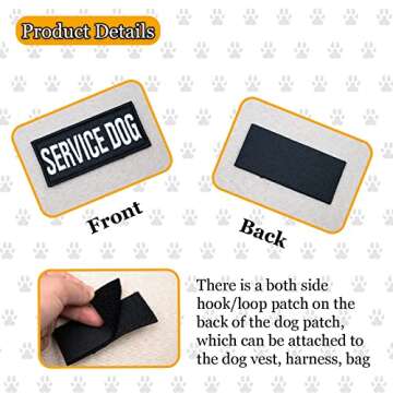 10 Service Dog Patches for Harness - High Visibility Design