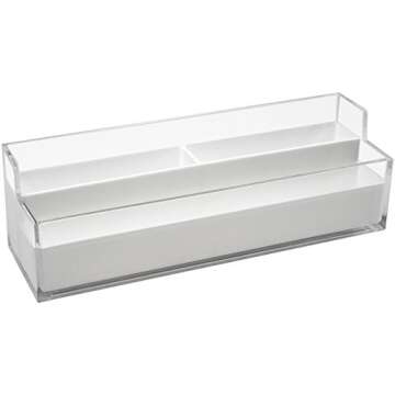 Sorbus Acrylic Desk Organizers Set – 3-Piece, Includes Desk Organizer Caddy, Memo Tray and Pen Cup, Modern Desk Accessories Organizer Great for Home or Office, White Clear (Desk Organizer Set)