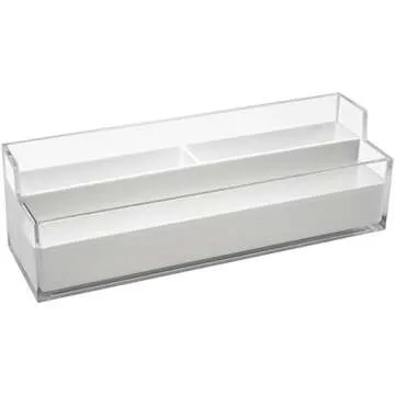 Sorbus Acrylic Desk Organizers Set – 3-Piece, Includes Desk Organizer Caddy, Memo Tray and Pen Cup, Modern Desk Accessories Organizer Great for Home or Office, White Clear (Desk Organizer Set)