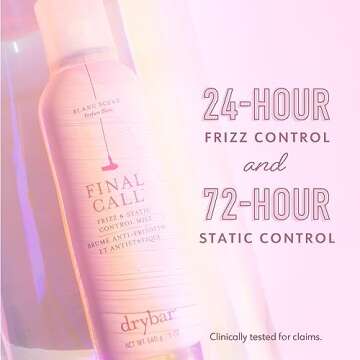 Drybar Final Call Frizz & Static Control Mist Blanc Scent - Full Size | Fights Frizz, Tames Flyaways to Maintain Smooth and Shiny Blowouts, 24 Hour Frizz Control & 72 Hour Static Control