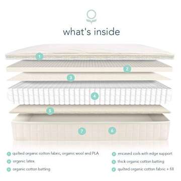 Naturepedic Serenade Organic Mattress - Cushion Firm King Hybrid Mattress with Encased Coils for Comfort and Pressure Relieving Natural Latex Mattress - Naturally Cooling & Breathable Mattress