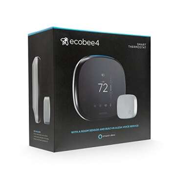 Ecobee4 Alexa-Enabled Thermostat with 2 Extra Sensors - Smarter Bundle Package