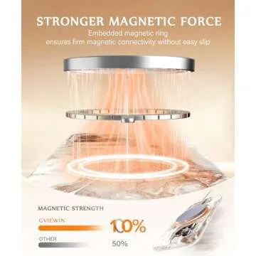 GVIEWIN for iPhone 16 Pro Case Compatible with MagSafe, with Screen & Lens Protectors, Military-Grade Protection Slim Marble Shockproof Magnetic Phone Case for 16 Pro 6.3", Pearlescent/Gold