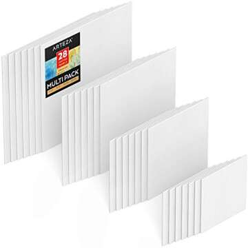 ARTEZA Multipack Canvas Panels for Painting, 28 Total