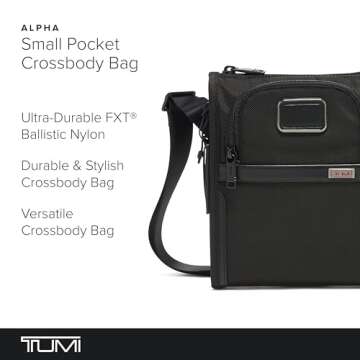 TUMI Alpha Pocket Bag - Women's & Men's Everyday Crossbody Bag - Includes Adjustable Shoulder Strap ...