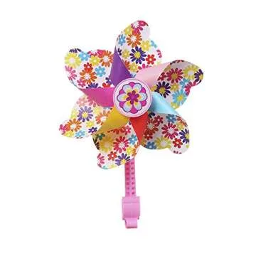 Bike Handlebar Pinwheel for Girls - Colorful Floral Decoration