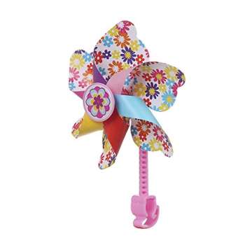 Bike Handlebar Pinwheel for Girls - Colorful Floral Decoration