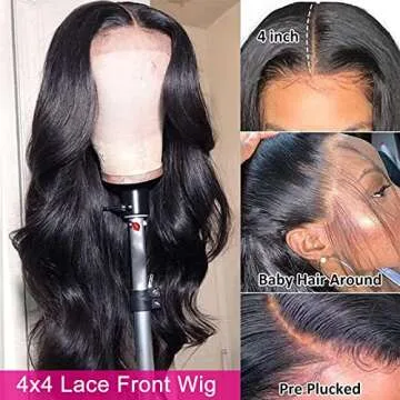 Glueless Human Hair Wigs,14 Inch Body Wave Closure Wigs Human Hair ,Hd lace front wigs human hair pre plucked,4x4 Lace Front Wigs Human Hair Pre Plucked For Black Women With baby hair