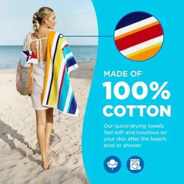 Kaufman Multi-Color Stripe Beach Towels for Family