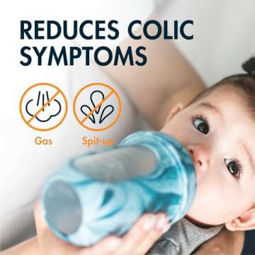 Boon Nursh Reusable Silicone Pouch Baby Bottles - Medium Flow Nipple - Silicone Baby Bottle Pouch an...