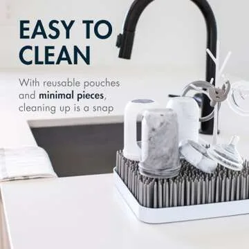 Boon Nursh Reusable Silicone Pouch Baby Bottles - Medium Flow Nipple - Silicone Baby Bottle Pouch and Nipple - Baby Feeding Essentials - Tie Dye - 3-6 Months - 3 Count - 8 Ounce