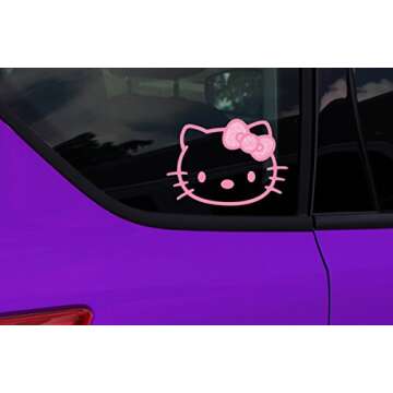 CHROMA 001122 Cling Bling 'Hello Kitty' Decal Pink, 4" x 5"