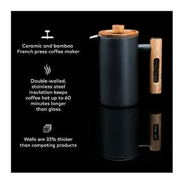 ChefWave Premium French Press Coffee Maker - Stainless Steel