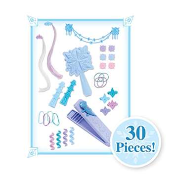 Disney Frozen Deluxe Elsa Styling Head, Blonde Hair, 18 Piece Pretend Play Set, Wear and Share Accessories, Officially Licensed Kids Toys for Ages 3 Up by Just Play