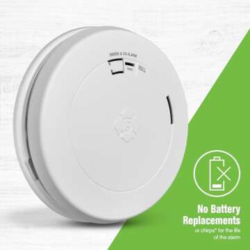 First Alert SMCO210, 10-Year Sealed Battery Combination Smoke & Carbon Monoxide Alarm with Slim Prof...