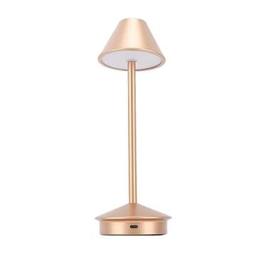 Rose Gold LED Desk Lamp, 2 Control Ways Optional Cordless with Type C Rechargeble Design for Study a...