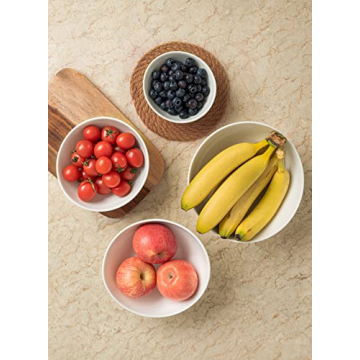 Sweese Porcelain Serving Bowls for Entertaining, 10-18-28-42 Ounce, Microwave & Dishwasher Safe, Large Serving Dishes, Prep Salad Bowls for Thanksgiving Christmas, White