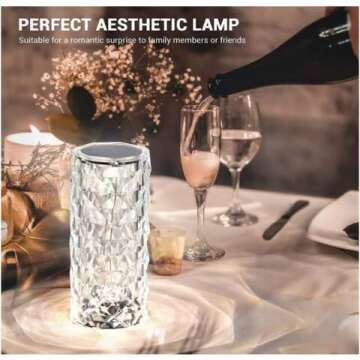 BGFHome Color Changing Crystal Table Lamp