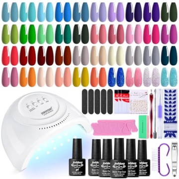 JEWHITENY Gel Nail Polish Kit - 40 Colors with UV Lamp