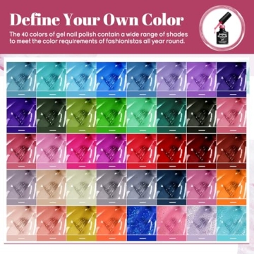 JEWHITENY Gel Nail Polish Kit - 40 Colors with UV Lamp