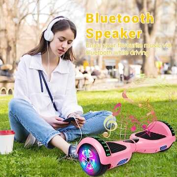 VEVELINE Hoverboard,Self-Balancing Hoverboard with Bluetooth and LED Lights for Kids Ages 6-12