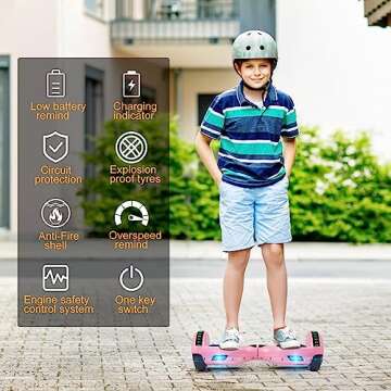 VEVELINE Hoverboard,Self-Balancing Hoverboard with Bluetooth and LED Lights for Kids Ages 6-12