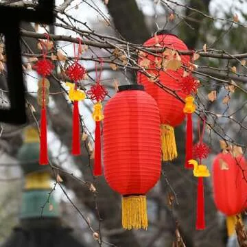 llxieym 24 Pieces Lunar New Year Tassels Chinese Knot Tassel Chinese New Year Snake Tassel Ornaments Chinese New Year Feng Shui Tassel Decorations for Home Decoration (Snake B)