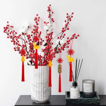 llxieym 24 Pieces Lunar New Year Tassels Chinese Knot Tassel Chinese New Year Snake Tassel Ornaments Chinese New Year Feng Shui Tassel Decorations for Home Decoration (Snake B)