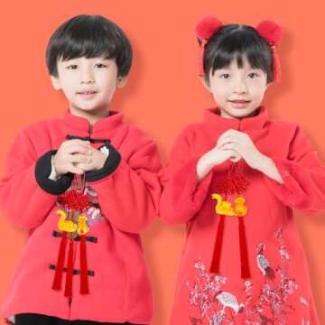 llxieym 24 Pieces Lunar New Year Tassels Chinese Knot Tassel Chinese New Year Snake Tassel Ornaments Chinese New Year Feng Shui Tassel Decorations for Home Decoration (Snake B)