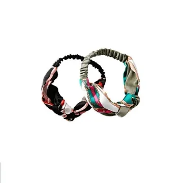 4 Pack Printed Retro Style Cross Knot Hair Band Elastic Headwrap Twisted Cute Hair Accessories