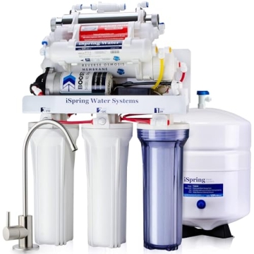 iSpring RCC1UP-AK 100 GPD 7-Stage RO Water Filtration System with Booster Pump and UV Filter