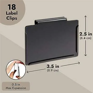 Talented Kitchen 18 Piece Label Holders Metal Clips for Bins