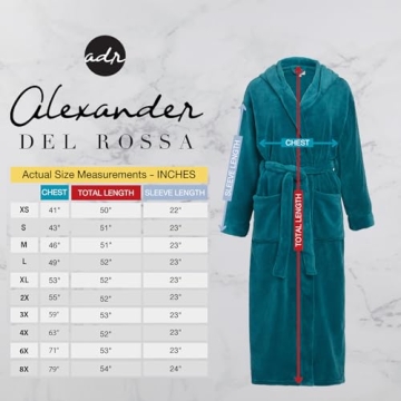 Alexander Del Rossa Women's Plush Hooded Bathrobe XL
