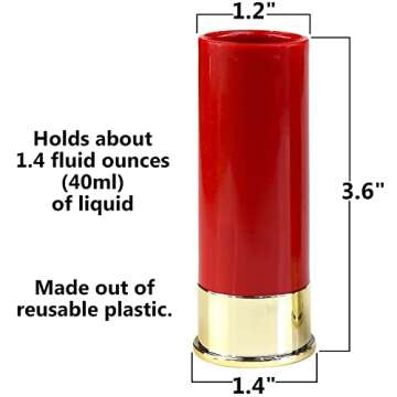 Iconikal Shotgun Shell Shot Glasses - Fun Gift for Party Lovers