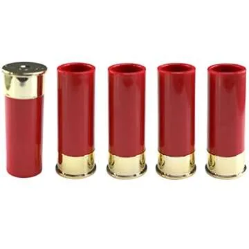 Iconikal Shotgun Shell Shot Glass Cups Set - 6 Pack Red