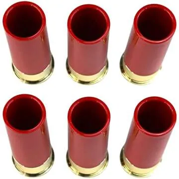 Iconikal Shotgun Shell Shot Glass Cups Set - 6 Pack Red