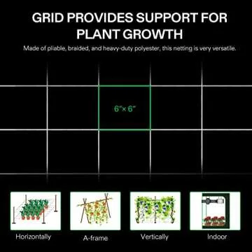 VIVOSUN 5 x 30 ft. Plant Trellis Netting, Heavy-Duty Polyester Grow Net for Garden with Square Mesh for Climbing Plants, Vegetables, Fruits, and Flowers, 1-Pack