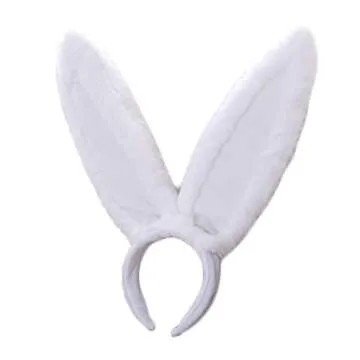 YARUODA Adjustable White Rabbit Ear Headband for All