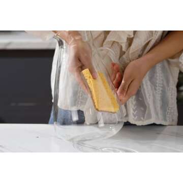 Purefold Glass Pitcher with Lid, Large Iced Tea Water Pitcher, Easy Clean Heat Resistant Borosilicate Glass Jug with Stainless Steel Lid for Juice, Milk, Cold or Hot Beverages - 100oz