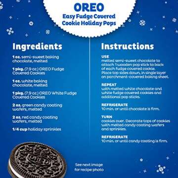 OREO Fudge and White Fudge Covered Chocolate Sandwich Cookies, Holiday Cookies, 1.03 lb Tin