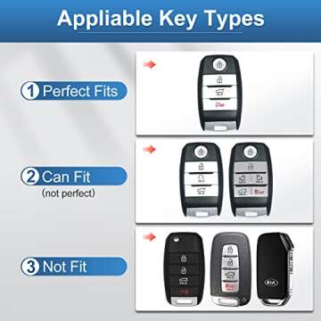 YO&YOYE for Kia Key Fob Cover with Keychain, Soft TPU Key Case Fit for Kia Forte Koup NIRO Optima Ri...