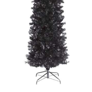 National Tree Company Artificial Christmas Tree, Black Tinsel, Includes Stand, 6 feet