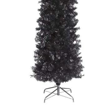 National Tree Company Artificial Christmas Tree, Black Tinsel, Includes Stand, 6 feet