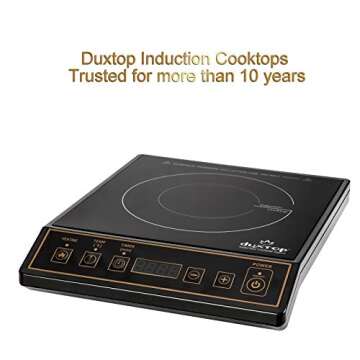 Duxtop 1800W Portable Induction Cooktop Countertop Burner, Gold 9120MC/BT-M20B